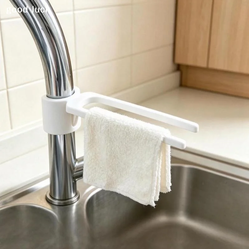 AnswerFaucet Towel Rack Sink Cloth Hanger No Drill Universal Faucet Mount Holder For Kitchen Counter Storage Drying Organizer