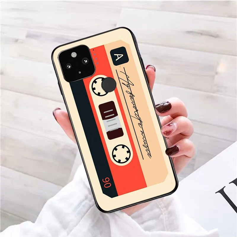 Capa de telefone com bateria de fita cassete para Google Pixel 10 9 Pro XL 9A 8 7 6 Pro Pixel 8A 7A 6A Pixel 8 7 6 5
