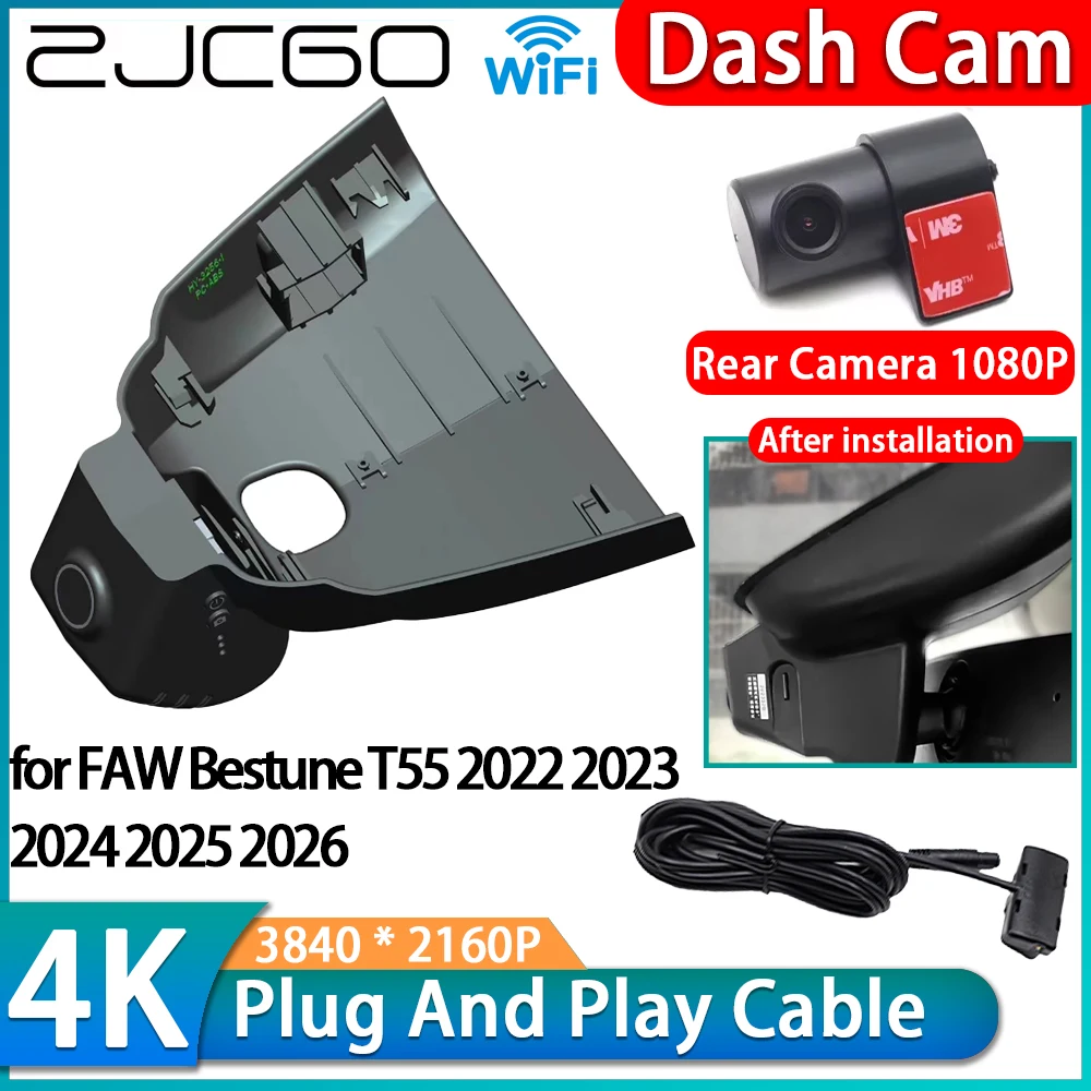 

ZJCGO for FAW Bestune T55 2022 2023 2024 2025 2026 4K 2160P Wifi DVR IMX335 OEM Car Video Recorder Dash Cam Front Rear Camera