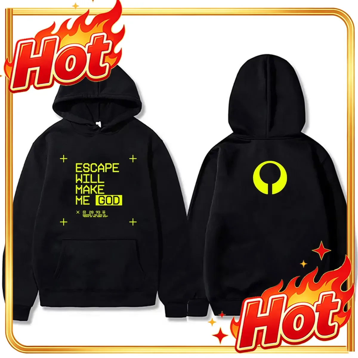 Sweat à capuche graphique Game Marathon Escape Will Make Me God, sweat à capuche décontracté oversize pour hommes et femmes, sweat à capuche vintage tendance pour hommes