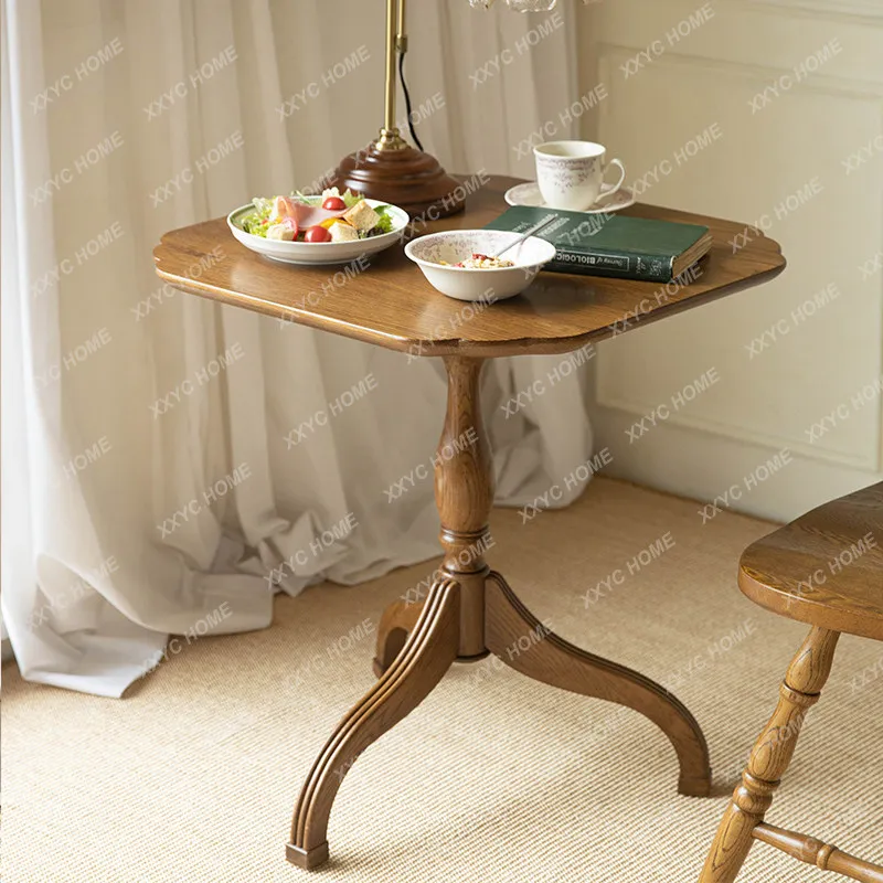 AA Solid wood small square table, balcony coffee table, living room, sofa side table