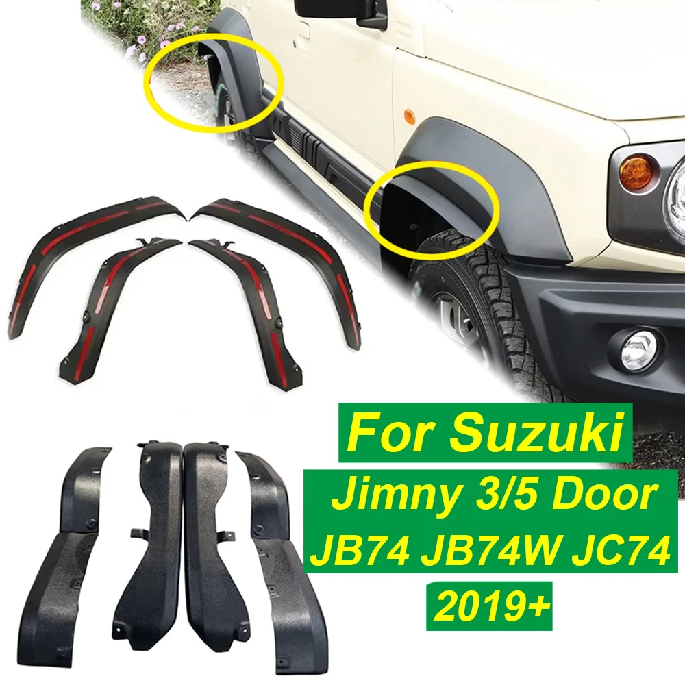 Widen Extended Fender Wheel Arch Flares 4PCS Mud Flap Splash Guard Covers for Suzuki Jimny JB74 JB74W JC74 2019+ 3/5 Door