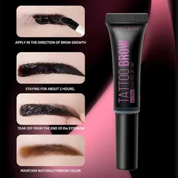 Peel-Off Eyebrow Gel Tint Waterproof Brow Tattoo Cream Long-Lasting Brow Dye Natural Eye Brow Shaping Makeup for Women