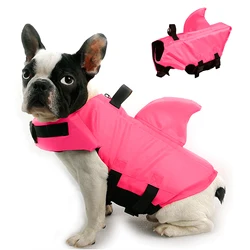 Summer Dog Life Jacket Enhanced Buoyancy Small Dogs Shark Swimming Clothes Safety Vest with Handle for Medium Large Dogs Surfing