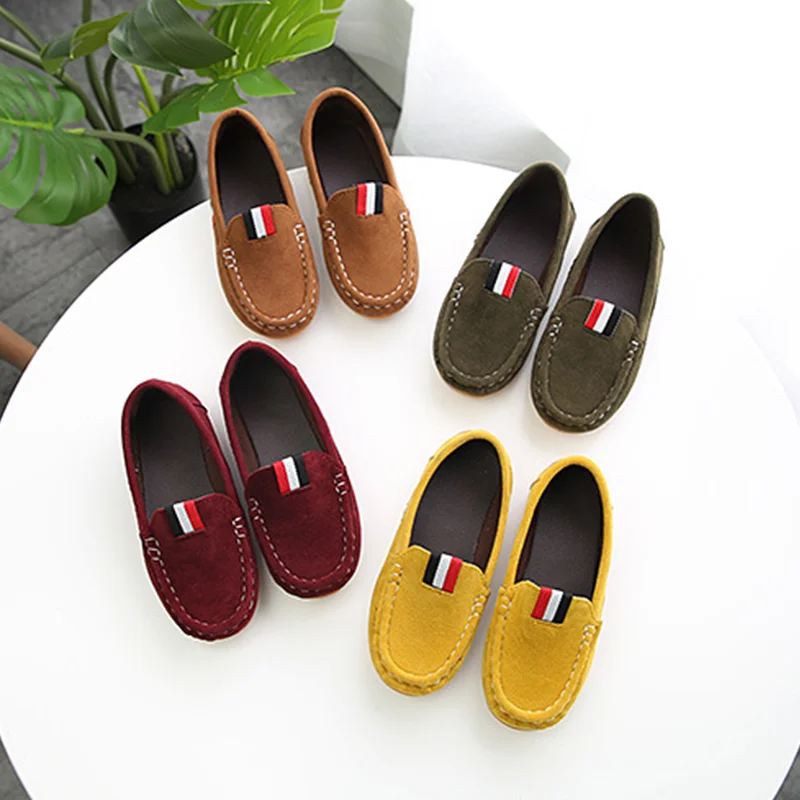 

Boys Girls Soft Leather Loafers 2026 New Summer Toddler Casual Shoes Non-slip Classic Simple Boys School Uniform Loafers Age3-5