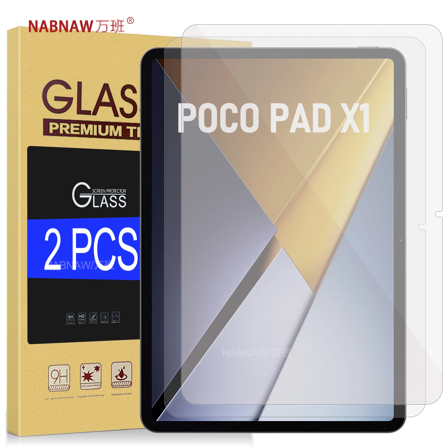

For POCO Pad X1 HD Tempered Glass Screen Protector On Xiaomi POCO Pad X1 11.2" Bubble-Free Scratch Proof Film 2 Pieces