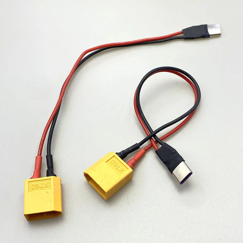 4pcs ISDT PD60 charge connector Outfield Power Charging External Power Cable XT60 to TYPE-C Input Cable With 12cm Silicone Wire