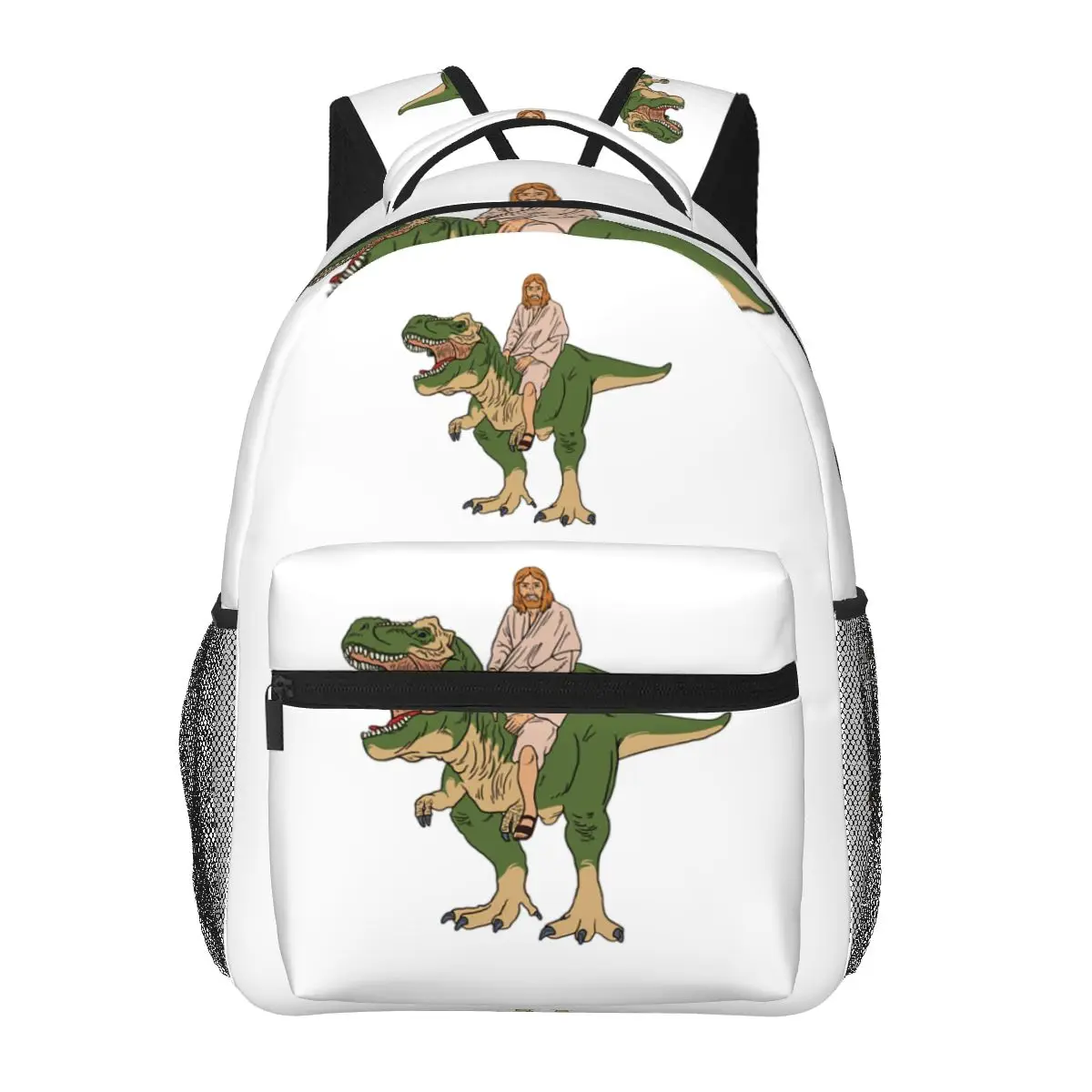 

Jesus On Dinosaur Backpacks Boys Girls Bookbag Children School Bags Cartoon Laptop Rucksack Shoulder Bag Large Capacity