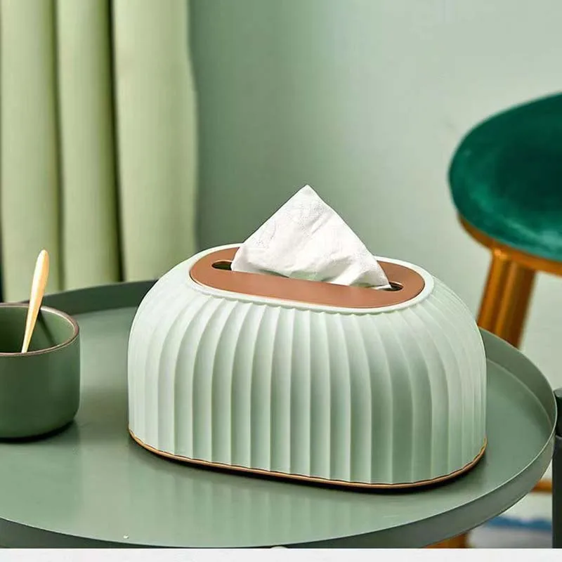 Nordic Striped Tissue Box Holder Toilet Paper Box Table Napkin Holder Car Tissue Paper Dispenser Home Decoration High Quality