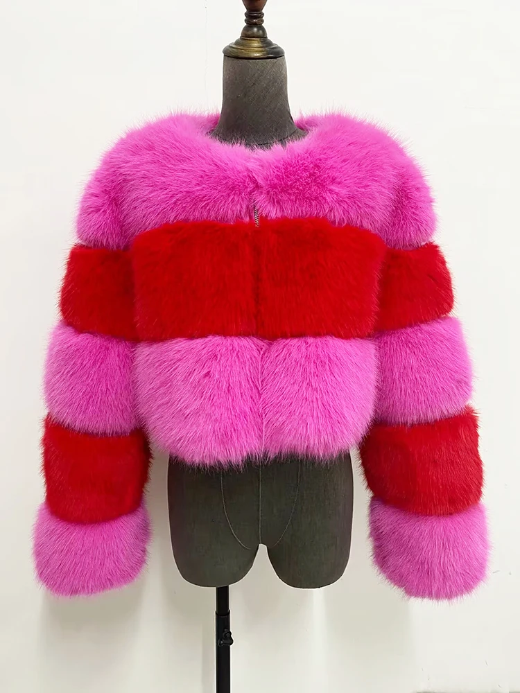 자도린 맞춤형 컬러 플러피 숏 인조 모피 코트 여성 재킷 겨울 긴팔 지퍼 인조 모피 재킷 여성 모피 탑 코트