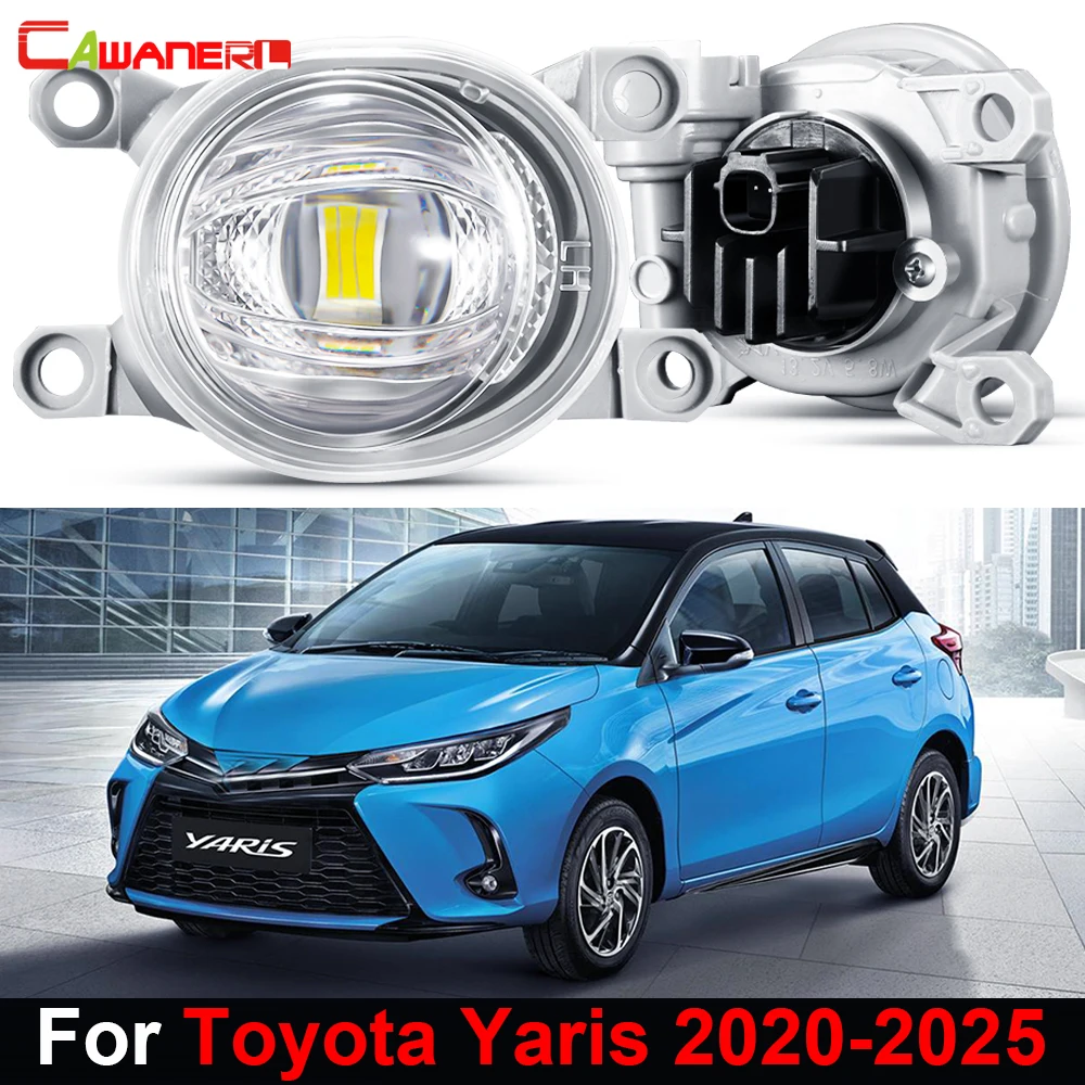 

2 Pcs Car LED Fog Light DRL Daytime Running Lamp Assembly White Yellow For Toyota Yaris 2020 2021 2022 2023 2024 2025