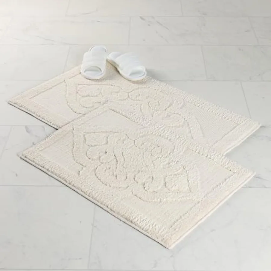 

Комплект ковриков для ванной: маленькие коврики для ванной и кухни, декоративные, машинная стирка, нескользящие, жаккардовые, с рельефным узором, с медальонами