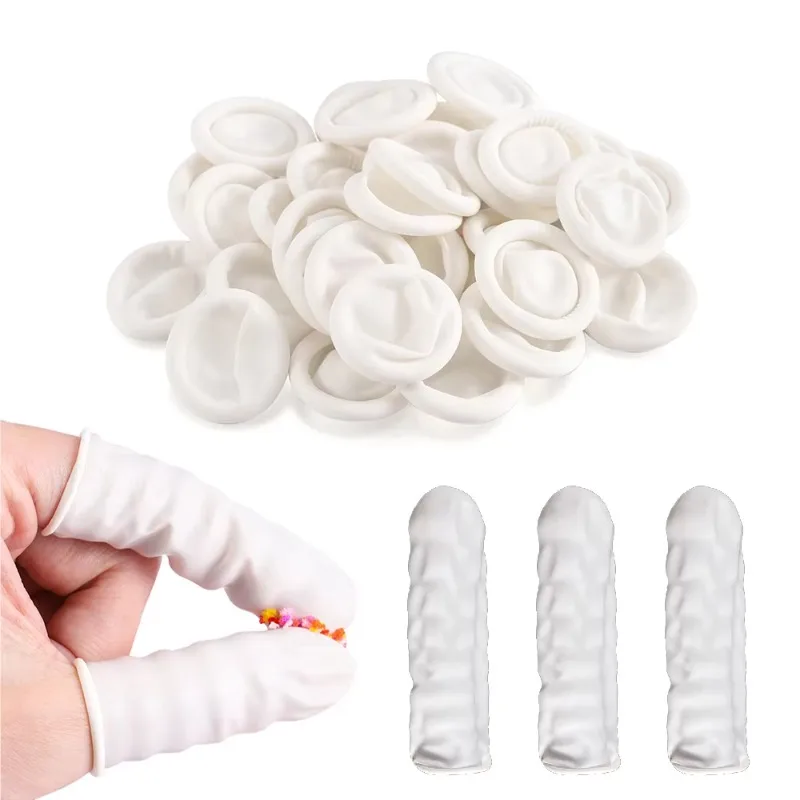 50/100Pcs Disposable Latex Finger Cots for DIY Epoxy Resin Molds Making Tools Protective Fingertip Natural Rubber Gloves