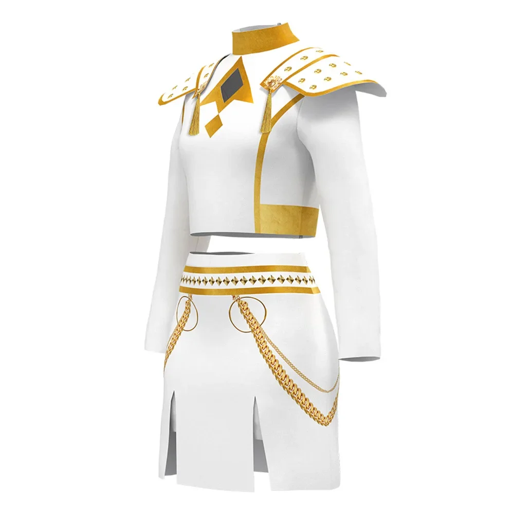 أطفال الكبار رومي زوي ميرا تأثيري KPop شيطان الصيادين تأثيري الأبيض كوريا المعبود فستان مثير الغناء دعوى هالوين لعب الأدوار