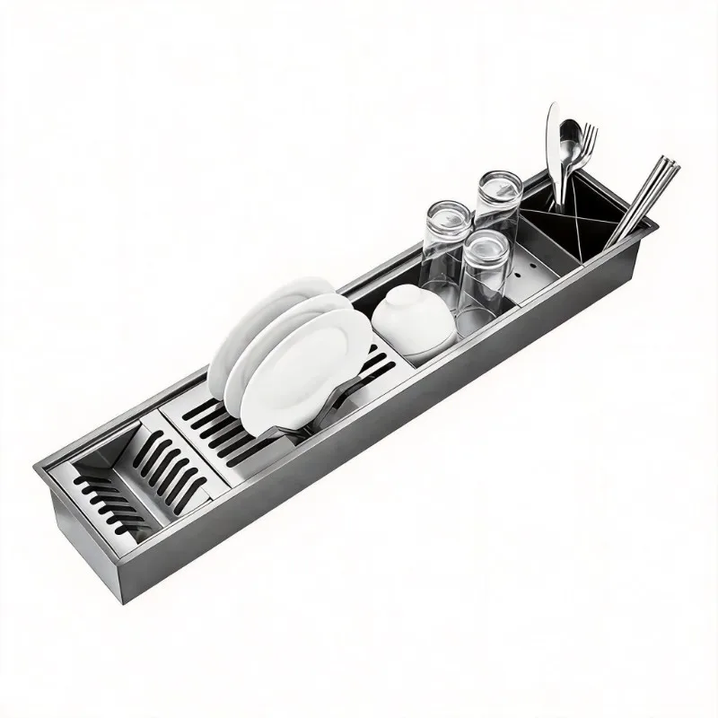 Integrated Base Nano Coated Kitchen Sink Modern Space‑Saving Design Household Stainless Steel Kitchen Washing Sink