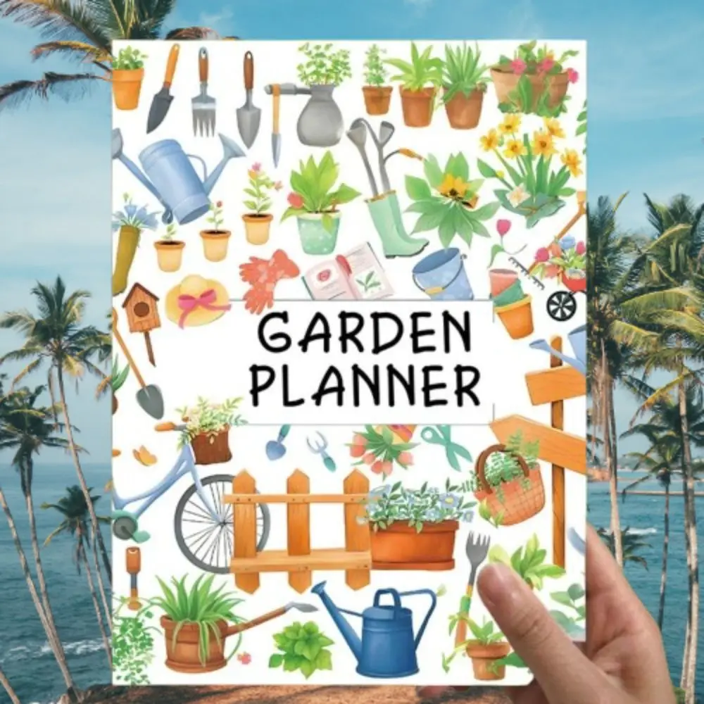Kolorowy Planer Pielęgnacji Roślin i Podlewania, Wydajny Papierowy Planer Ogrodu Kwiatowego, Kreskówkowa Lista Kontrolna Pielęgnacji Roślin dla Domowych Ogrodniczy