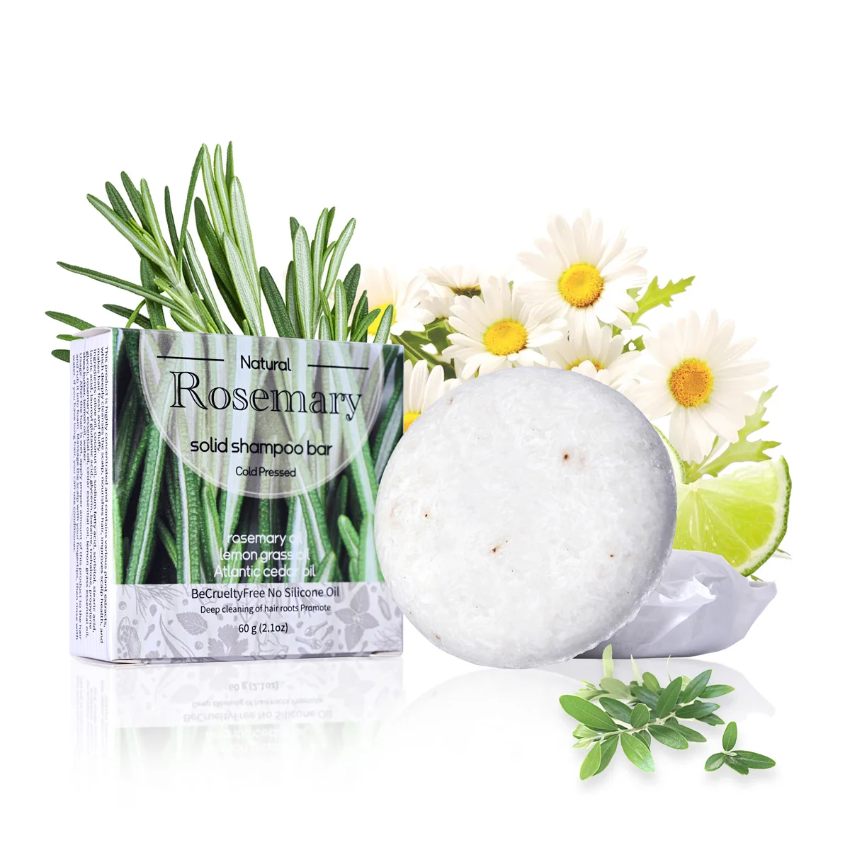XF+60g Rosemary Essential Oil Shampoo Soap Natural Herbs Relax Care Repair Moisturizing Function Home