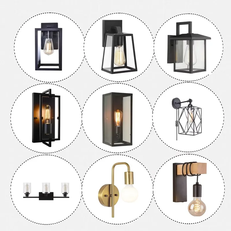 Modern Golden Bathroom Wall Lights 2 Light Clear Glass Industrial Farmhouse Vanity Makeup Lighting Fixture