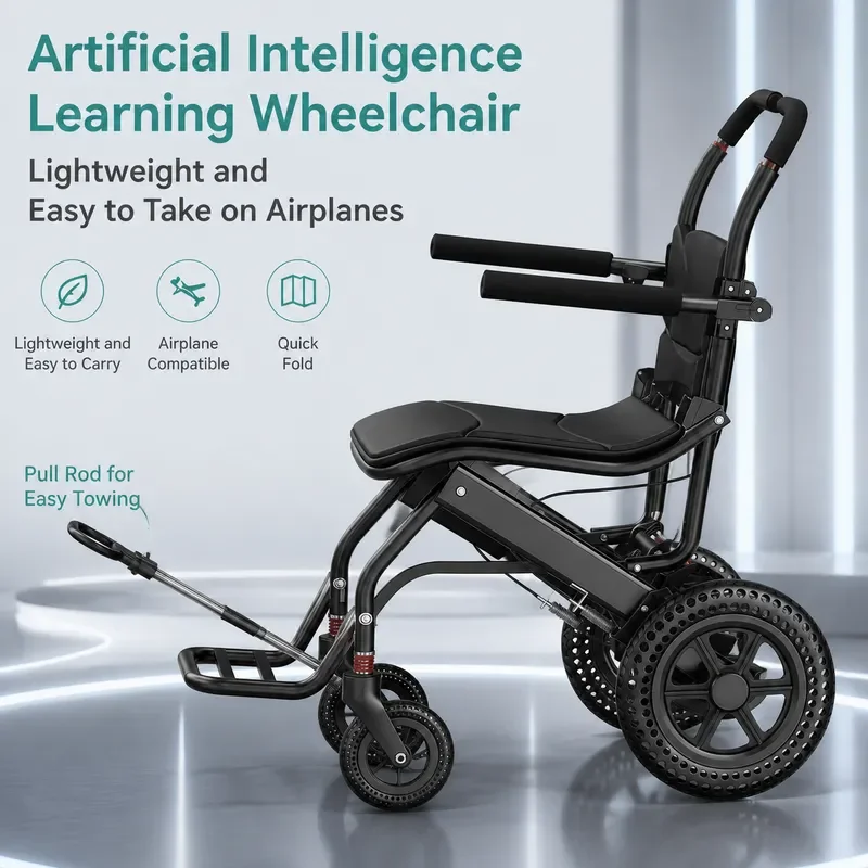 Lightweight Folding Portable Travel Scooter for Elderly Compact Trolley with Tie Rod Suitable for Airplane Cabin Use