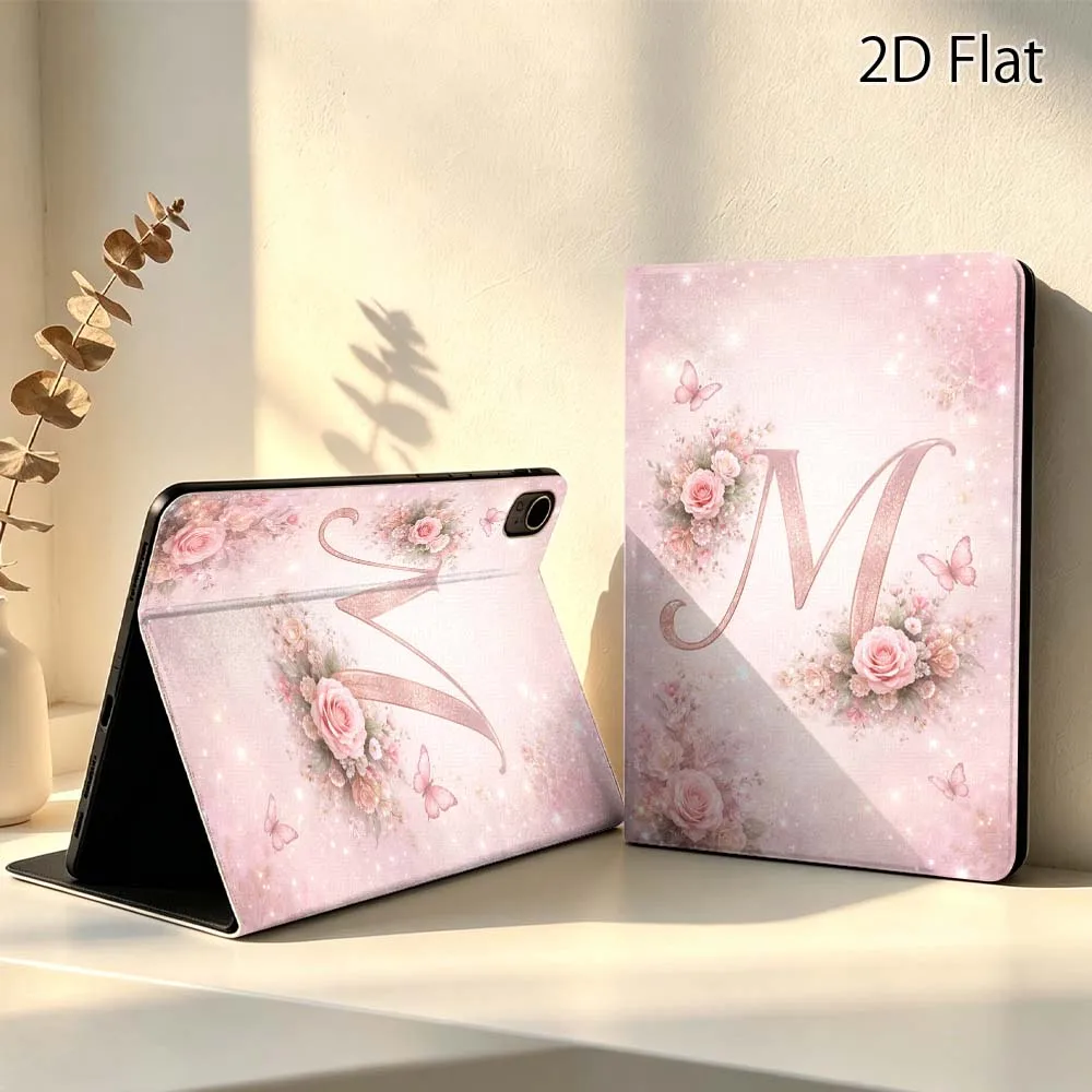 Printing Pink Floral Letter M For Huawei MediaPad MatePad Pro Air 10.8 T5 T10S M3 M6 M5 C5e SE 11 11.5 Inch Tablet Case Popular