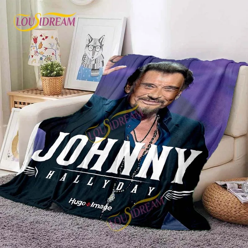 Johnny Hallyday Blanket Flannel warm music DIY bed with sofa cover sofa Office Travel Four seasons blanket