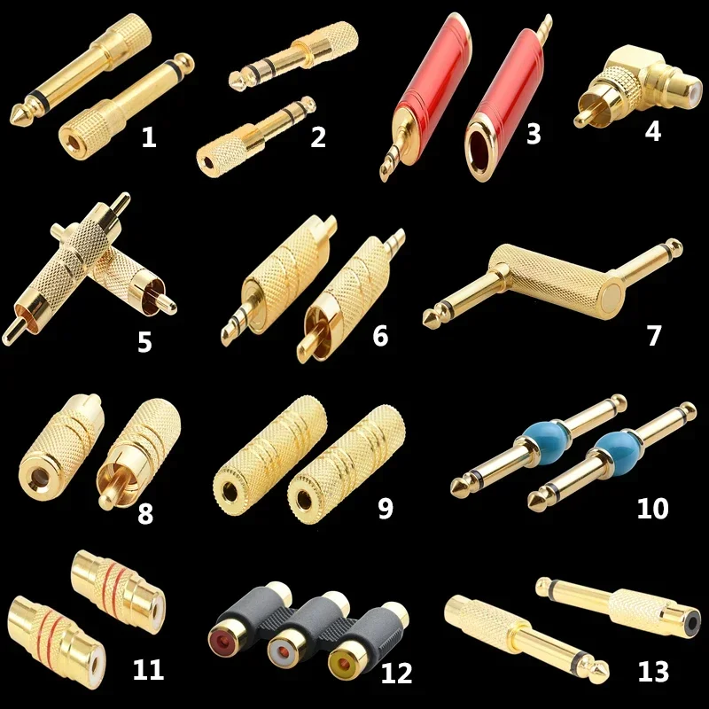 1/2/5/10pcs NEW Audio Earphone Headphone Splitter Adapter 3.5mm To 2 Earbuds Stereo Headse 6.35MM TO Rca Male To Female 6.5