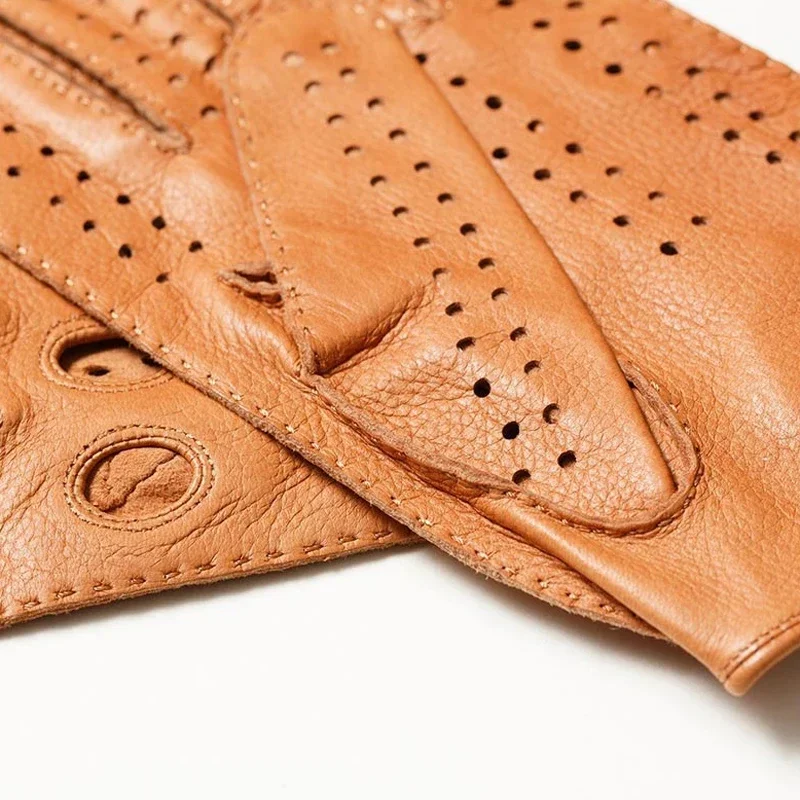 الرجال دراجة نارية قفازات جلدية حقيقية قفازات من جلد الغنم موضة المرأة تنفس القيادة قفازات الرجال القفازات S-XL