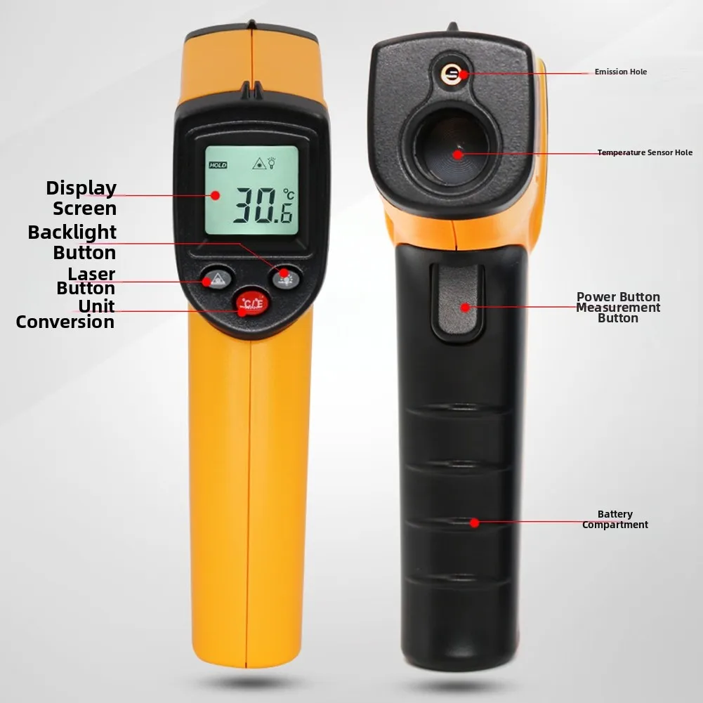Temperature Meter Infrared Thermometer HVAC Inspection 20s Auto Shutdown Powered By 2x AAA Batteries Measurement Range -50 400 C