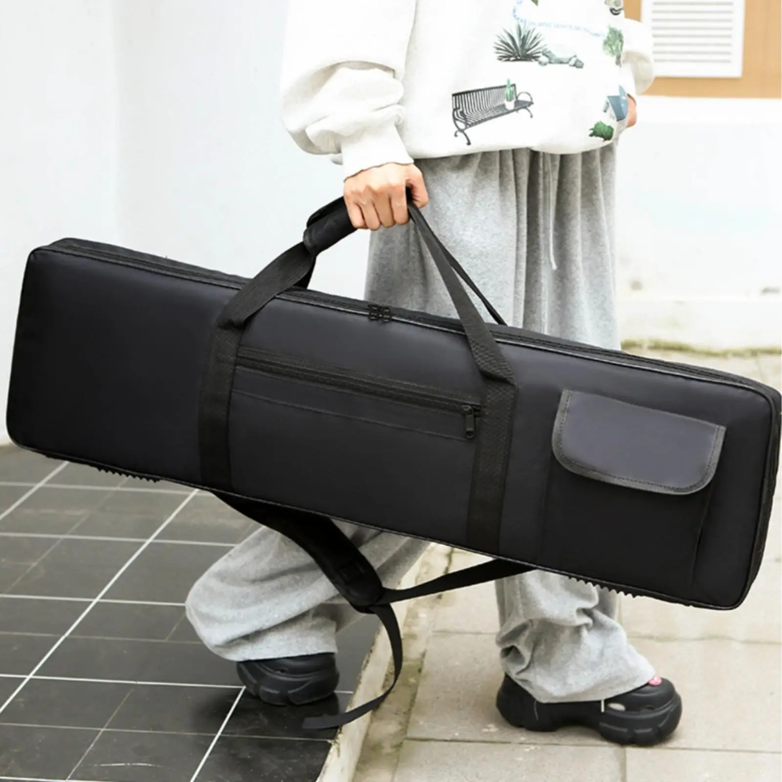 88-Key Keyboard Full Bag-Length Zipper Soft Padded Keyboard Case Multiple Pockets