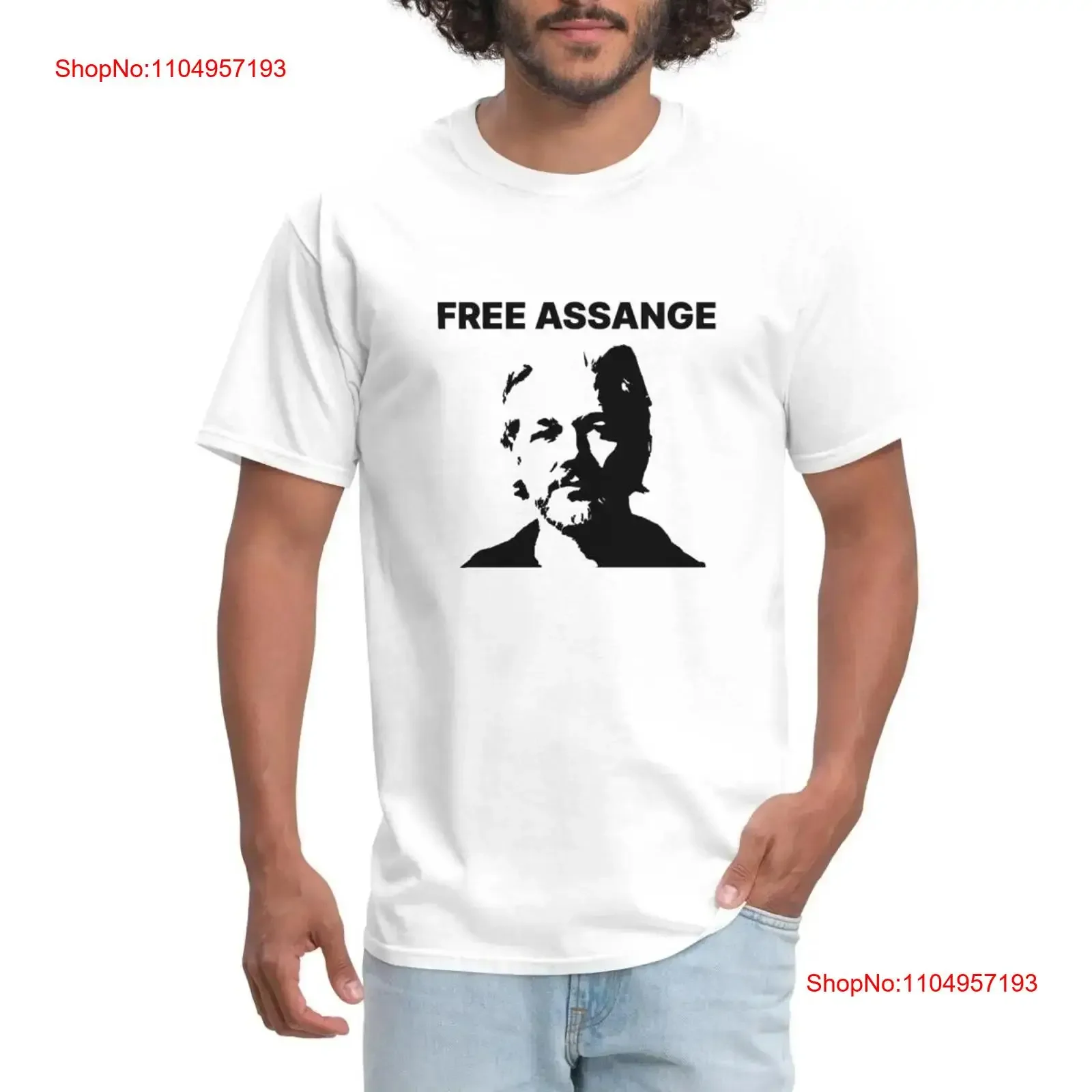 

Free Assange WikiLeaks Julian Stencil Men's T Shirt vintage Washed Soft Stretched Stylish Comfortable Slightly
