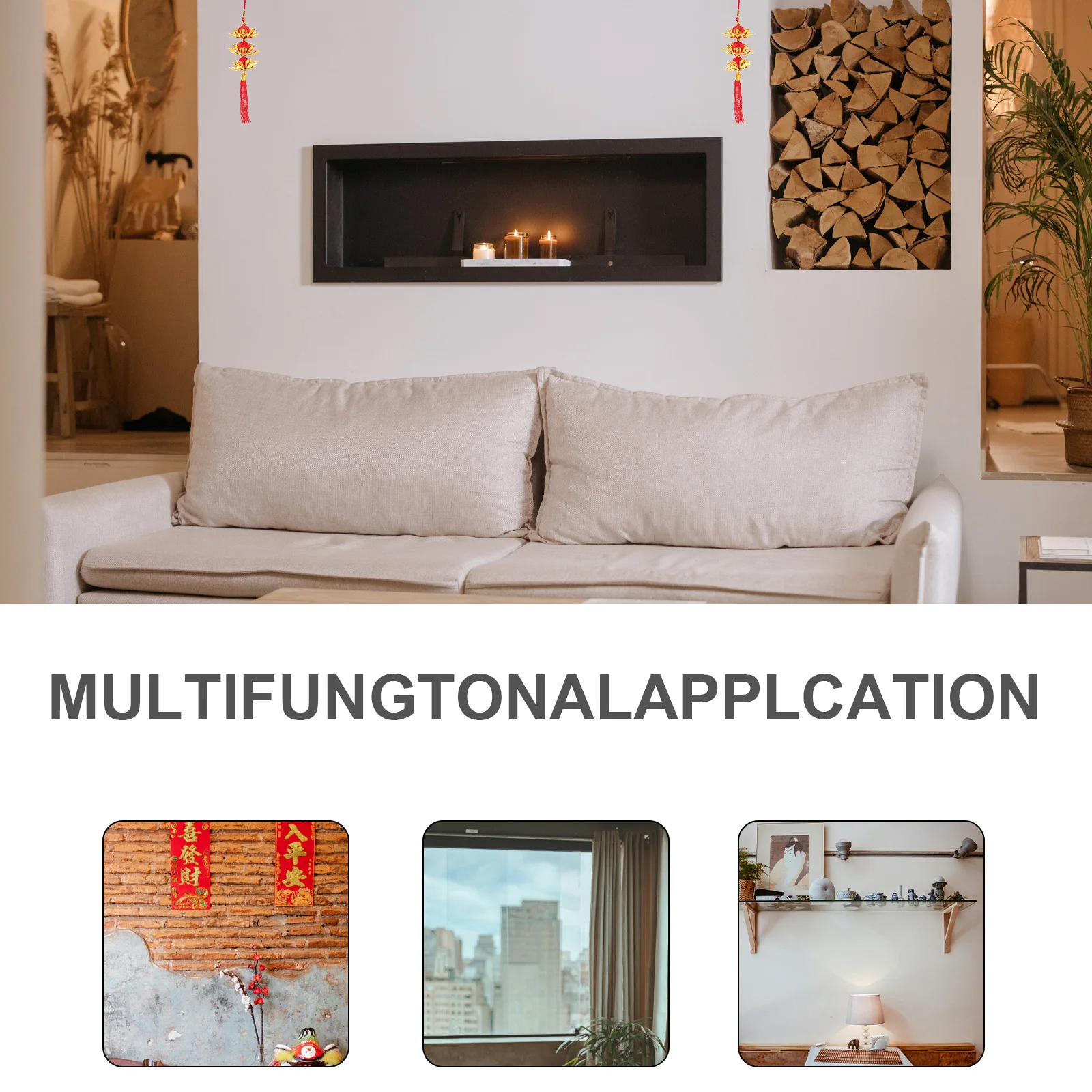 Festival de Primavera flor de loto linterna borla colgante rojo adorno colgante decoración de Año Nuevo colgante decoración de fiesta en casa