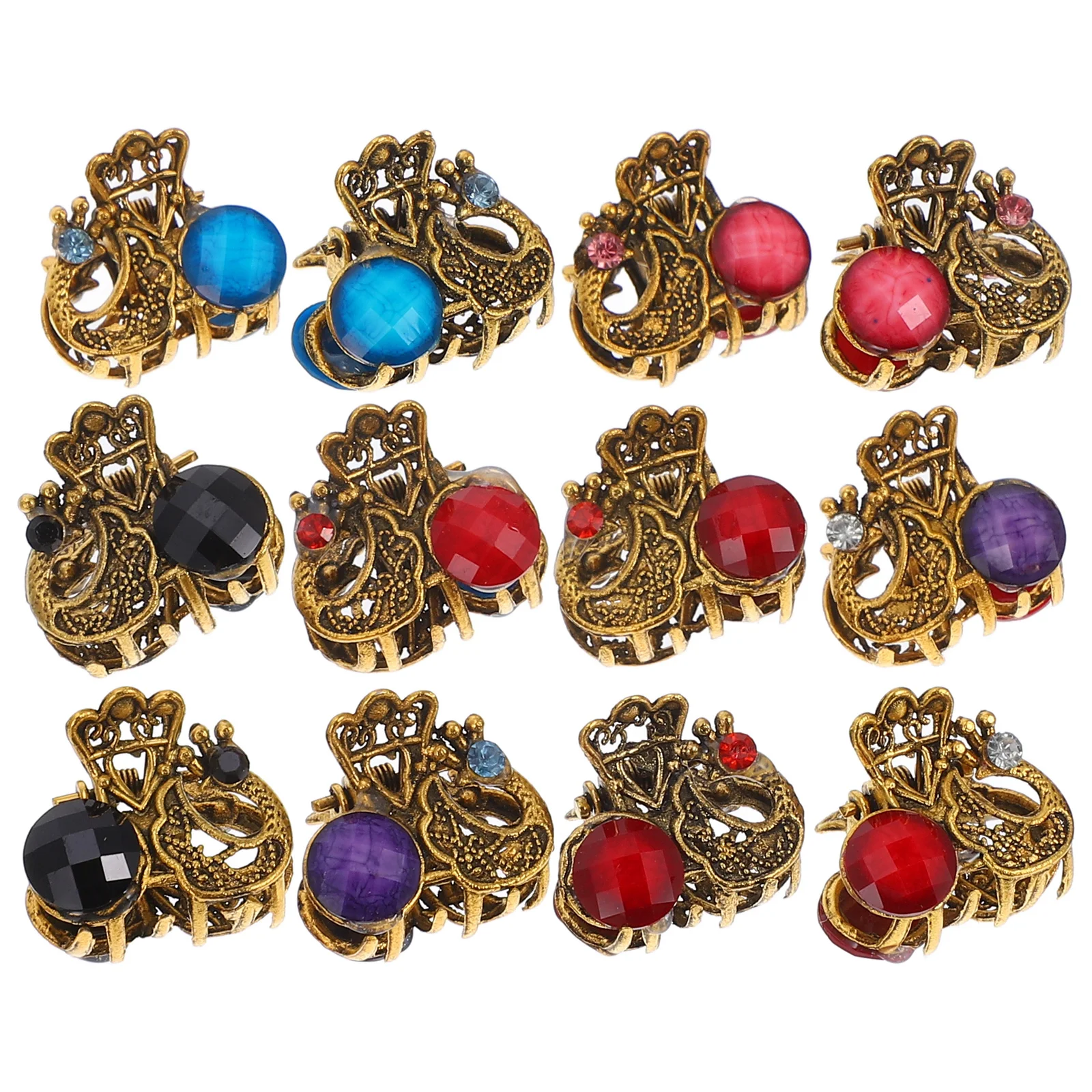

12pcs Hair Claw Clips Mini Jaw Clamp For Women Small Hair Clamp Clip Vintage Style Durable Strong Grip Lightweight Comfortable