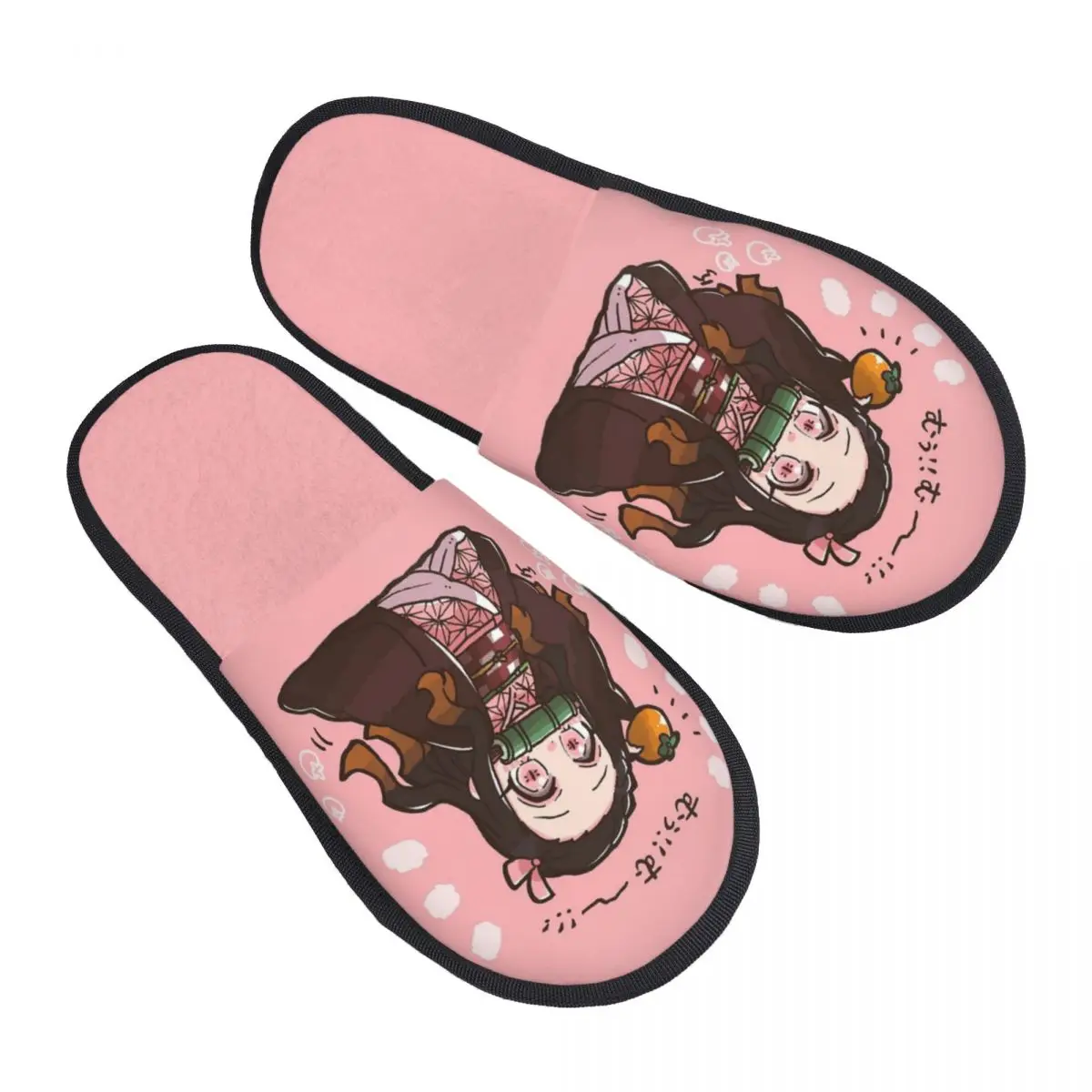 House Slippers Demon Slayer Anime Merch Household Fur Slippers Slides Indoor Kamado Nezuko Devil's Blade Soft Non Slip Slides