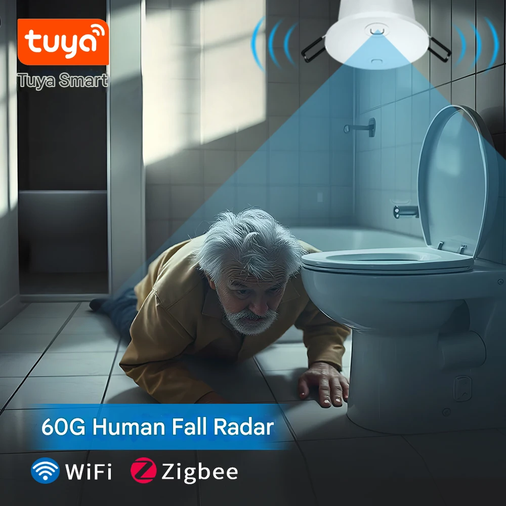 new Lifelibero  Tuya WiFi 60GHz Millimeter Wave Fall Detection Smart Home Alarm Sensor for Elderly Care Human Presence Monitor H