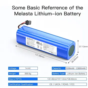 14,4V 6500mAh Li-ion baterie pro Lydsto R1, Roidmi Eve Plus, VIOMI S9 Proscenic M7 MAX, M7 Pro, M8 Pro, U6, vysavač 8 nejlepší prodej Baterie pro Proscenic M7 Pro - №3
