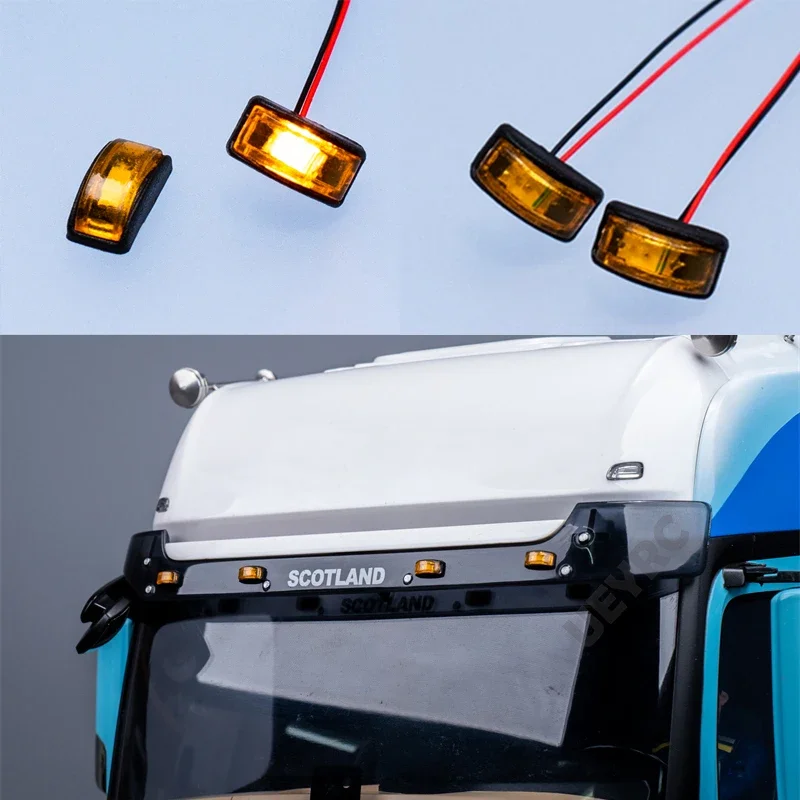 LED 3V Visor Spotlight Position Light for 1/14 Tamiya RC Truck for SCANIA 770S 56368 R620 for VOLVO Arocs TGX LESU Car