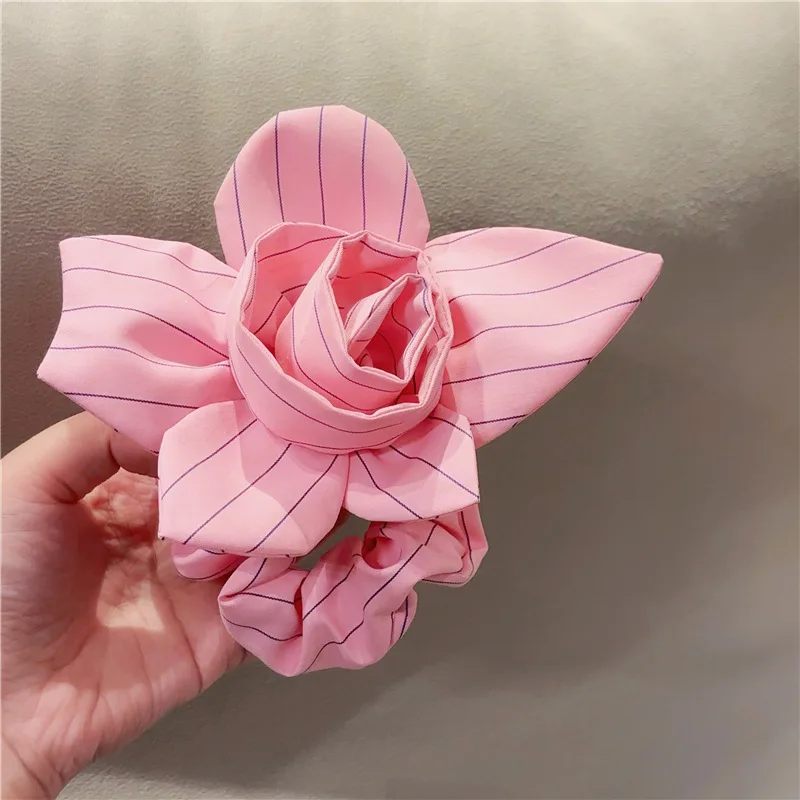 

Korean Fabric Flower Hair Ties for Women Girls Fashion Elastic Hair Bands Ponytail Holder Headwear Accessories Hair Scrunchie