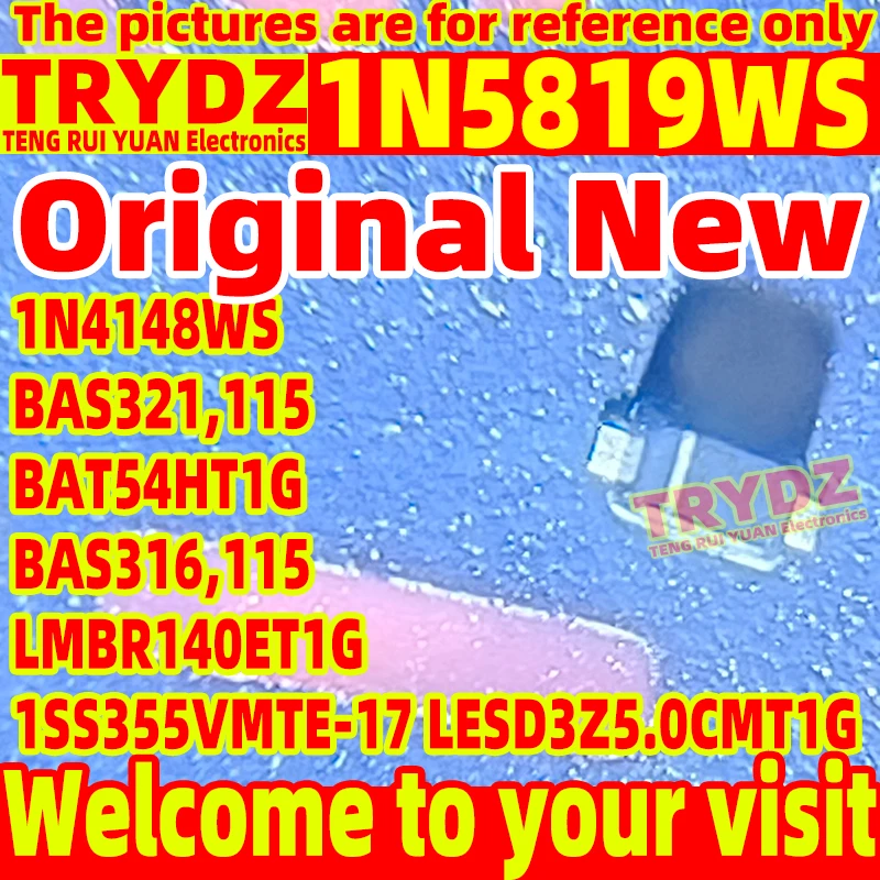500-100pcs Original New 1N5819WS 1N4148WS 1SS355VMTE-17 BAS316,115 LESD3Z5.0CMT1G LMBR140ET1G BAS321,115 BAT54HT1G SOD-323
