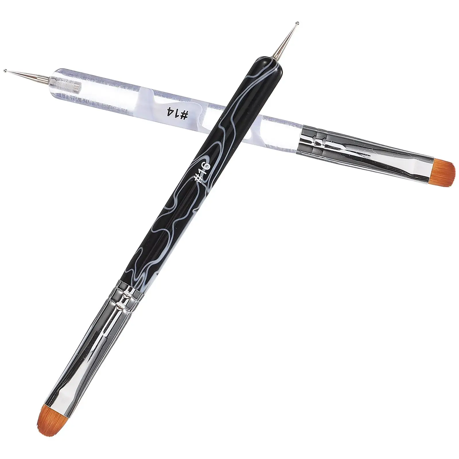 2-delige manicure tekenpennen Double-ended Nail Art roestvrijstalen schildergereedschappen