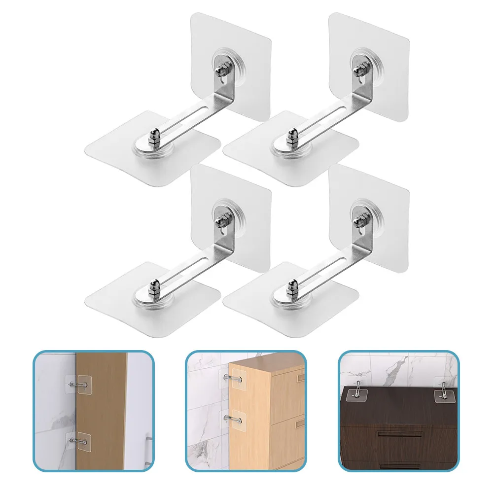 

Комплект из 4 шт. фиксаторов для защиты мебели от опрокидывания, на клейкой основе, регулируемое расстояние, для книжных шкафов и комодов