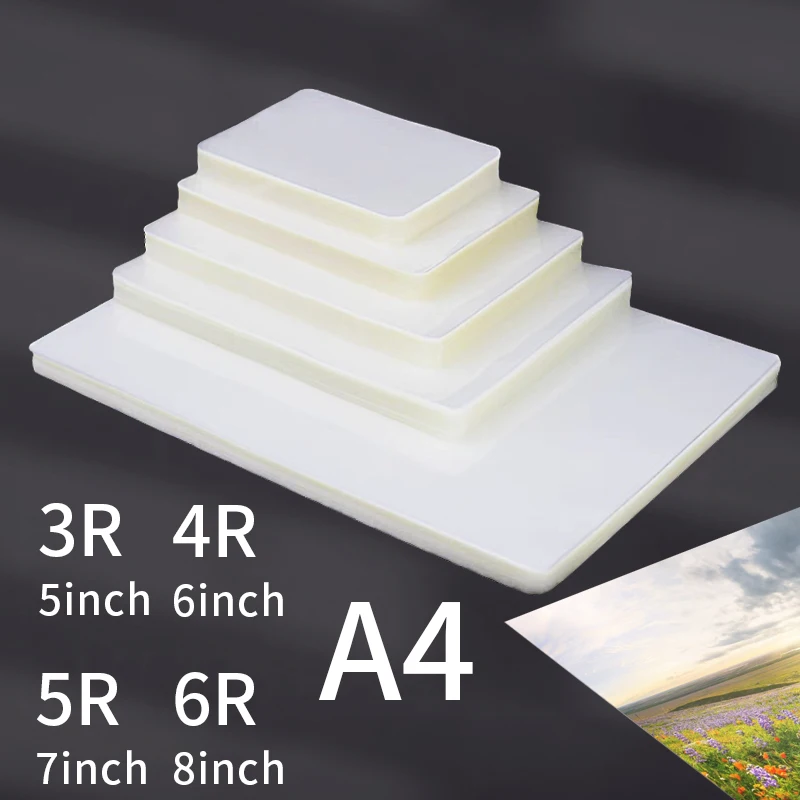 50/100 sztuk 3R 4R 5R 6R A4 80 Mic 5/6/7/8 cali folia do laminowania PET EVA folia z tworzywa sztucznego do laminatora na gorąco do zdjęć/plików/kart/zdjęć