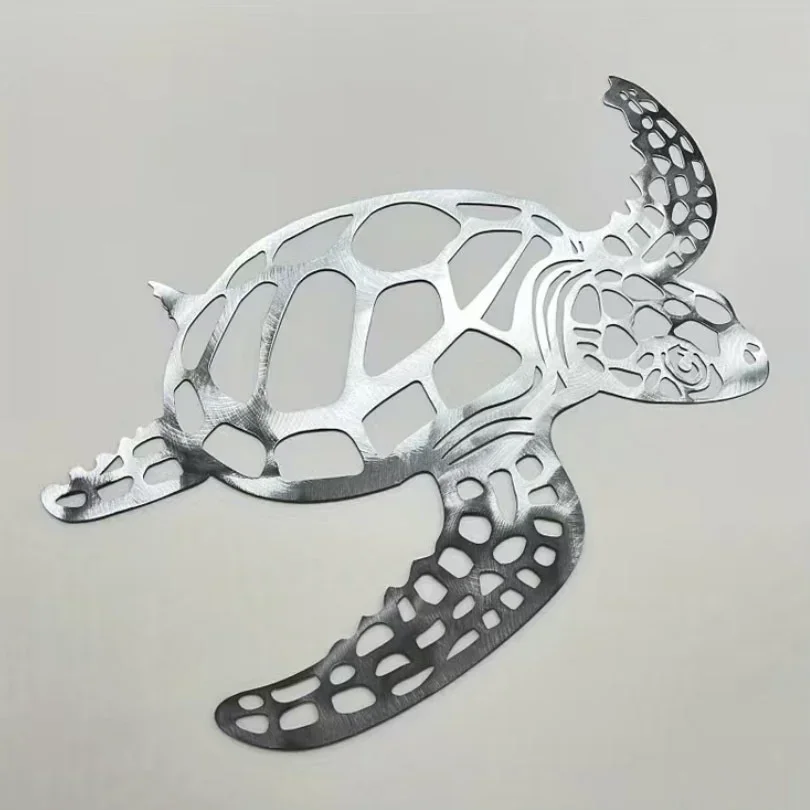 

1pc Metal Sea Turtle Ornament Beach Theme Decor Wall Hanging Art Decorations Wall Mounted Decoration Indoor Livingroom Decor