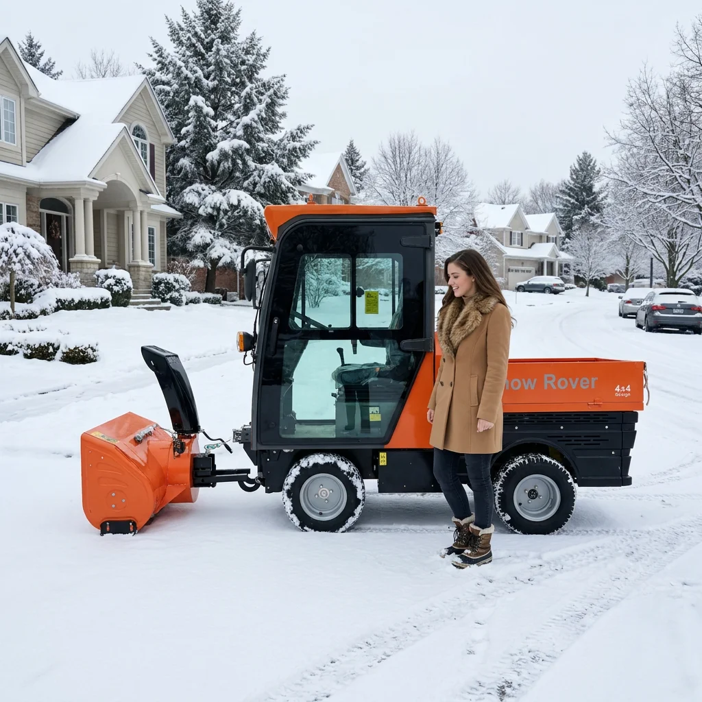 Heavy Duty Professional Grade Winter Surface Cleaning Equipment Hydraulic All-Wheel Drive 4WD140 Snow Sweeper for Large Stadium