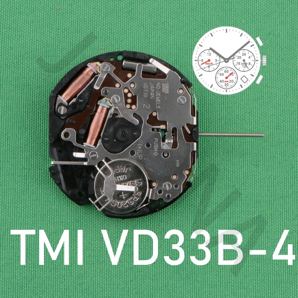 VTB1 ジャンク品 VD33 movement japan tmi vd33b-4 movement Local time: 3 hands, 24