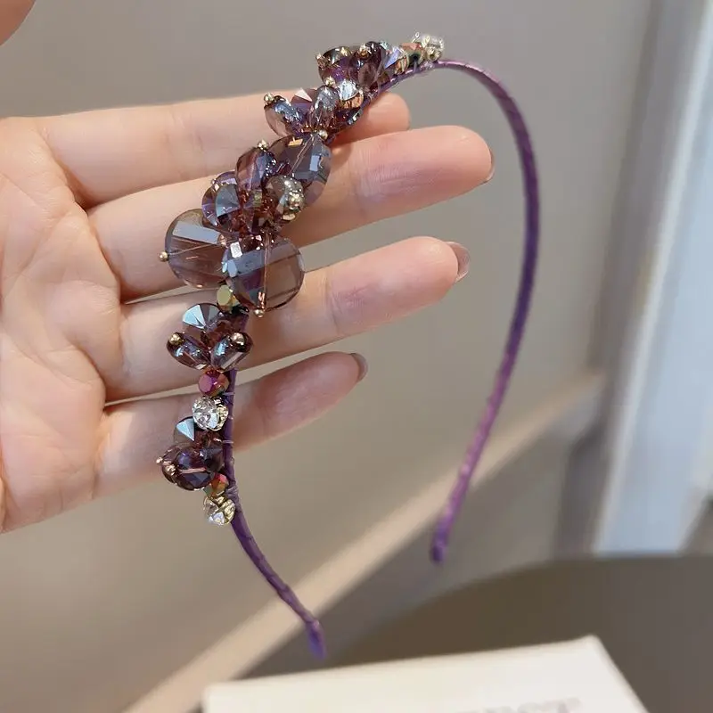 Baroque Crystal Fairy Hair Band Women Exquisite Rhinestone Gemstone Flower Princess Hair Accessories Wedding Diamond Headdress