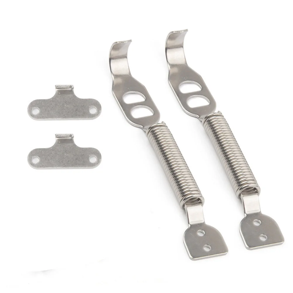 

Silver Engine Hood Lock Racing Modified Cover Lock Spring Hook Secure Hood Trunk Hook Wear Resistant Heat Resistant