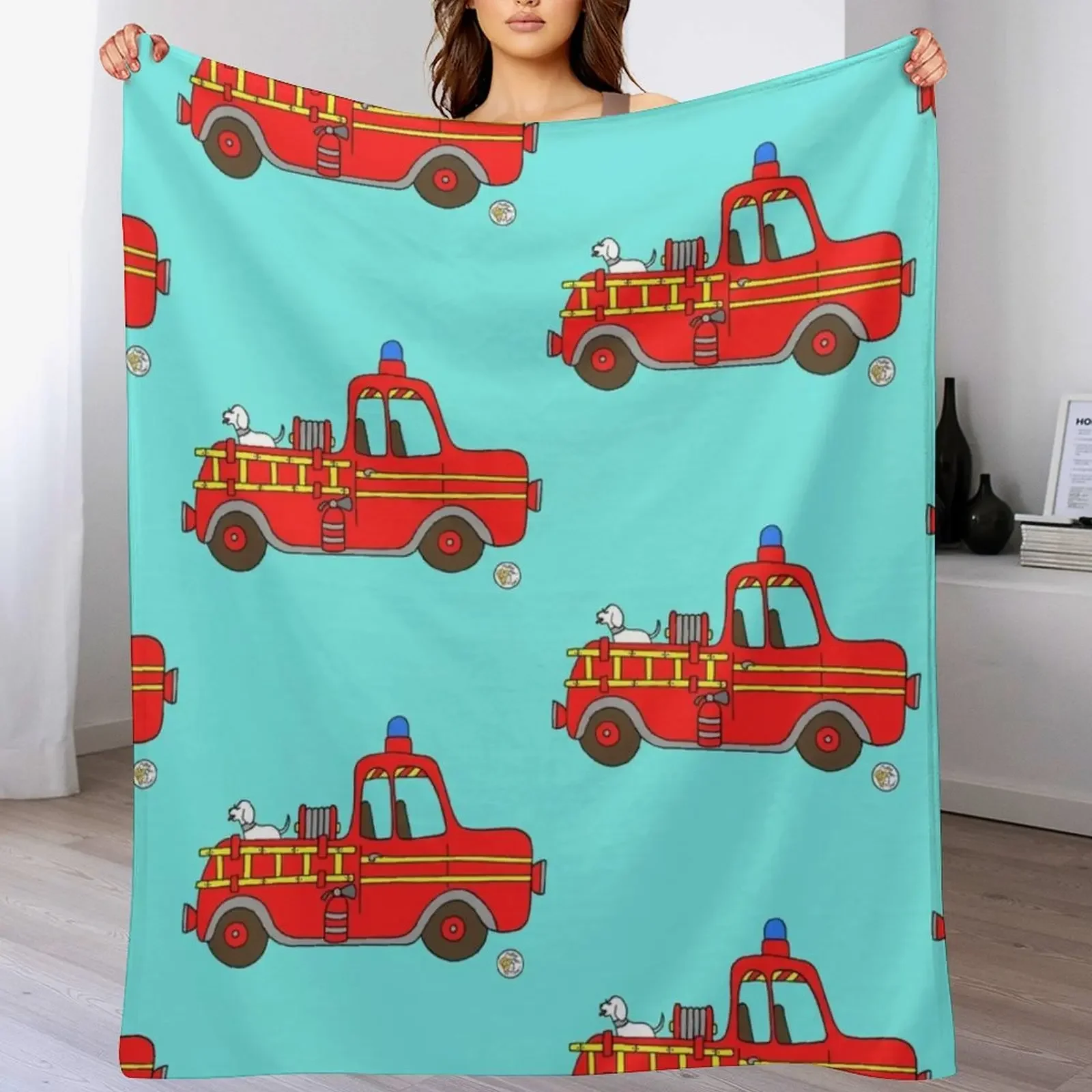 

firetruck red vintage fire truck new york Throw Blanket Luxurious Soft Blanket Holiday Gift for Family
