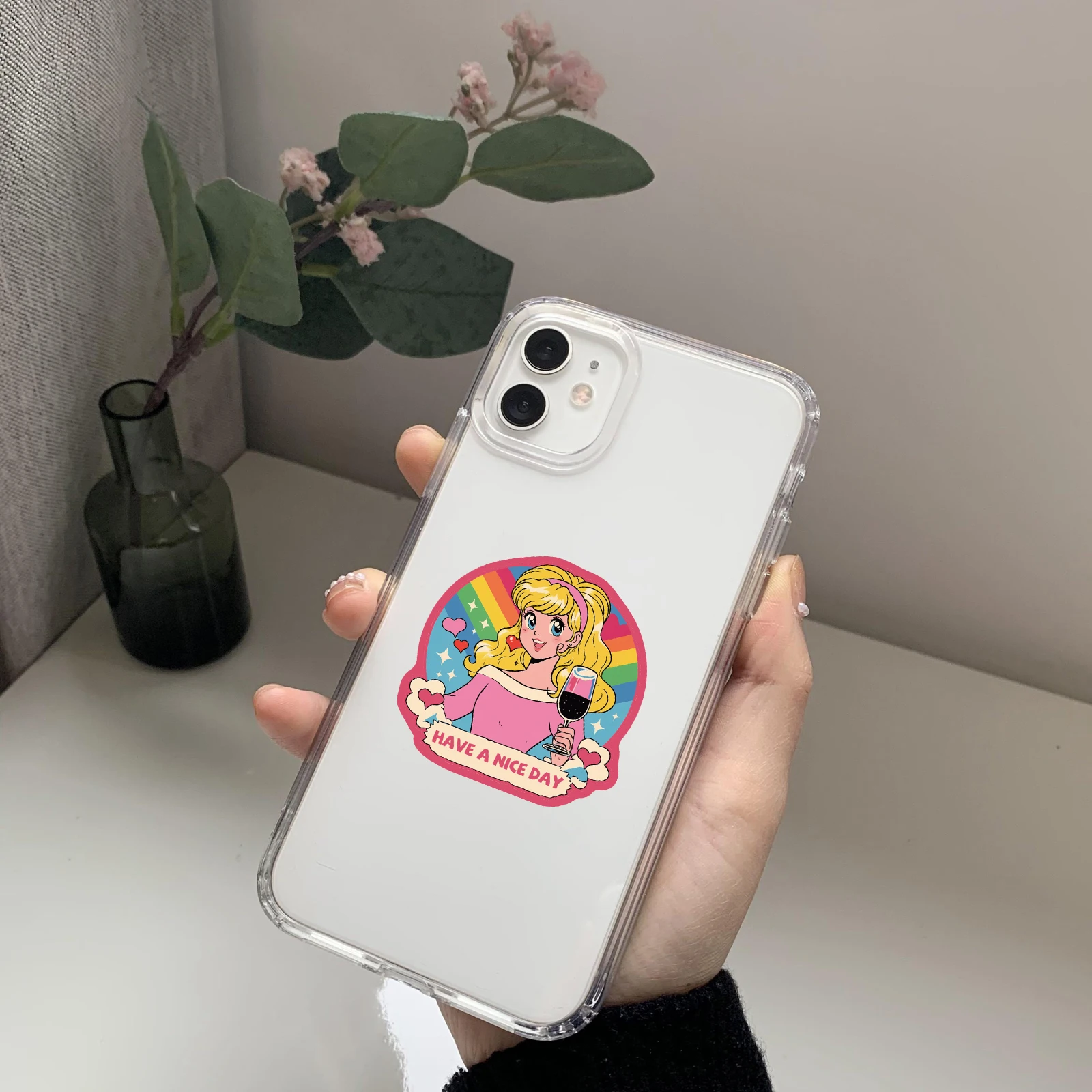 50PCS Vintage Aesthetic Cartoon Graffiti Stickers Decorative Stationery Laptop Waterproof Cute Retro Sticker for Kids