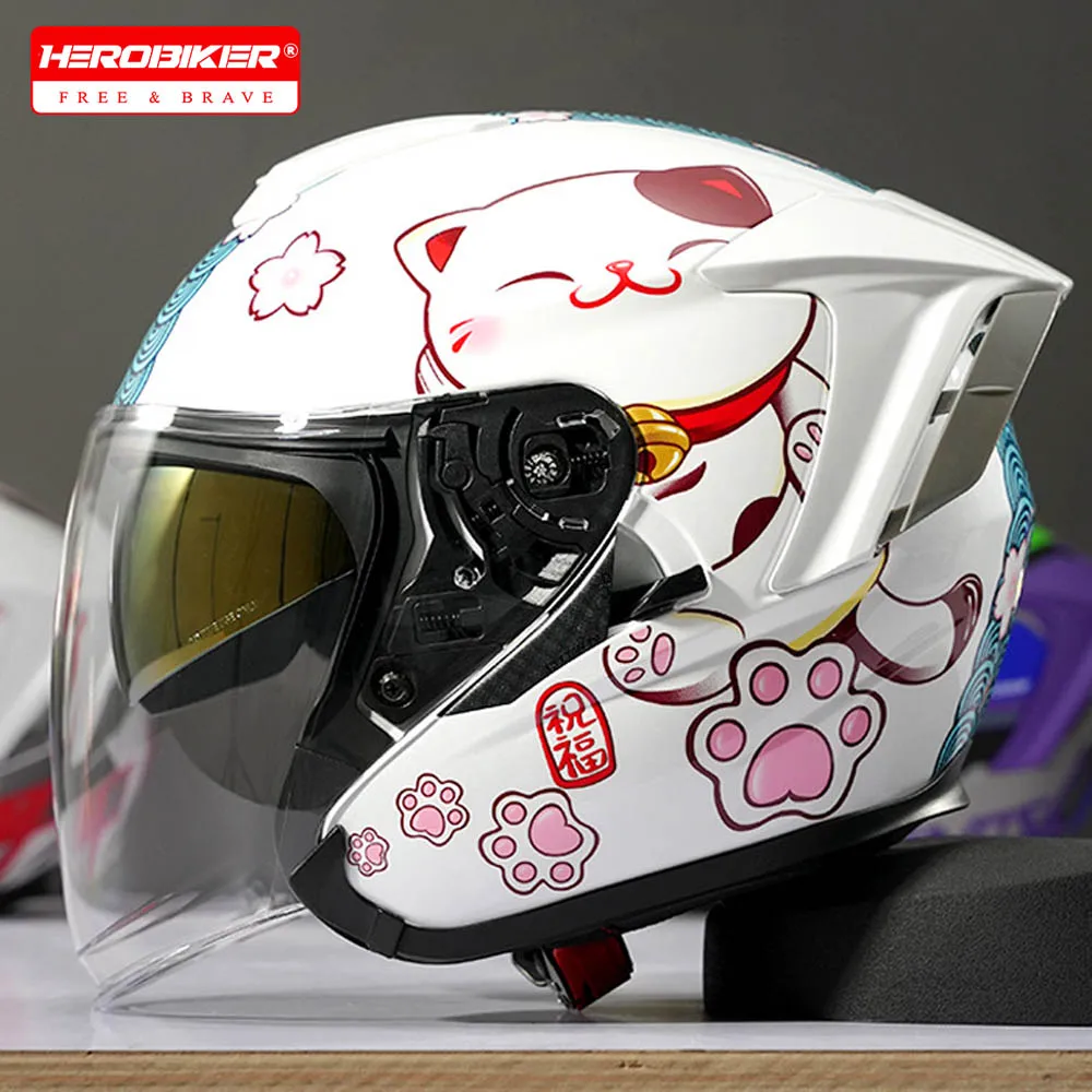 

Motorcycle Men And Women Three-quarters Motorcycle Half Helmet All Season Universal Motorcycle Helmet Cascos Para Casco Moto