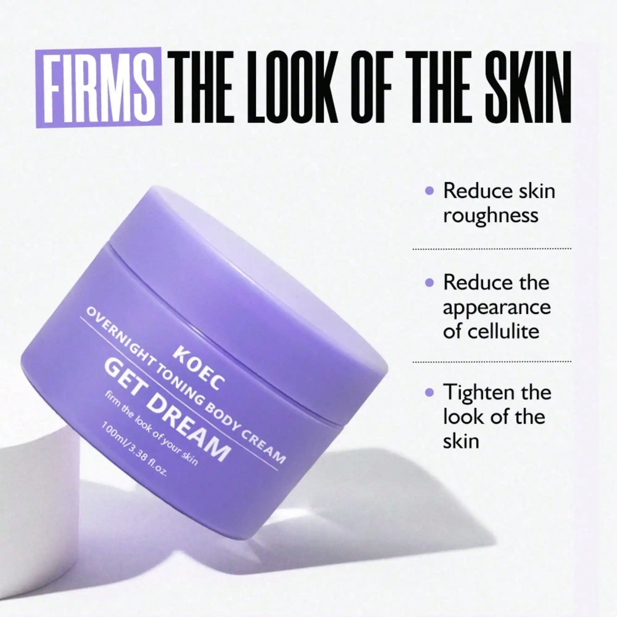 GET-DREAMY Overnight Toning Whip,Passion Fruit Oil Shea Butter Lavender Oil Infused, Anti-Cellulite Anti-Wrinkle, Lock Moisture Firm Body Skin, Daily Body Skin Care, Ideal Women Gift, Korean Skincare,100ml/3.38 Fl.Oz.